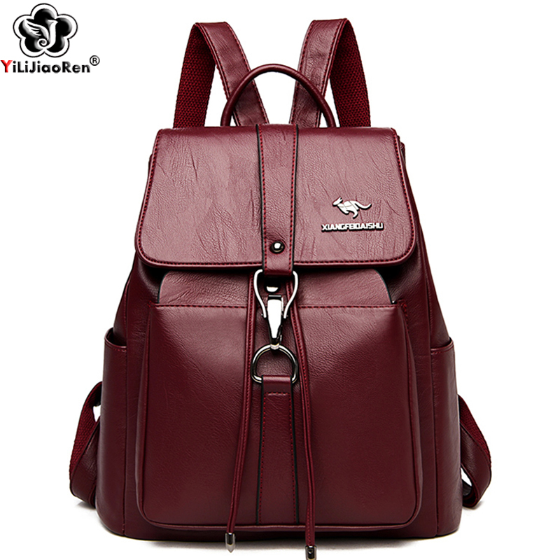 Genuine Leather Backpack - Chống Trộm Ba Lô Nữ Túi