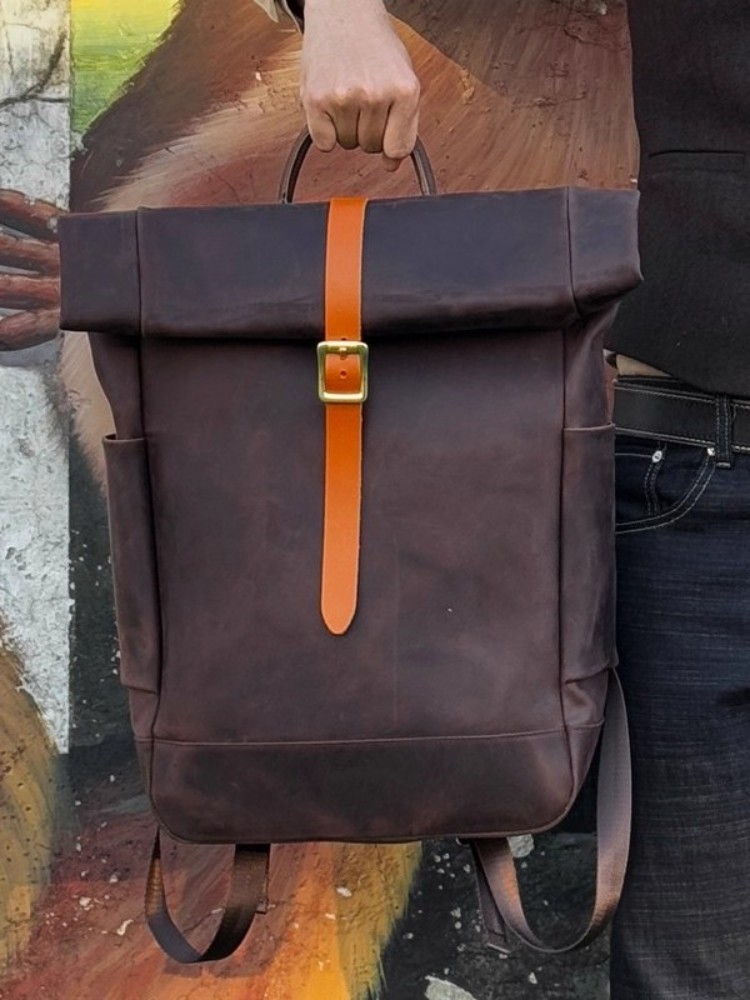 Large Capacity Mens Genuine Le - đánh giá và giá Genuine Leather Backpack