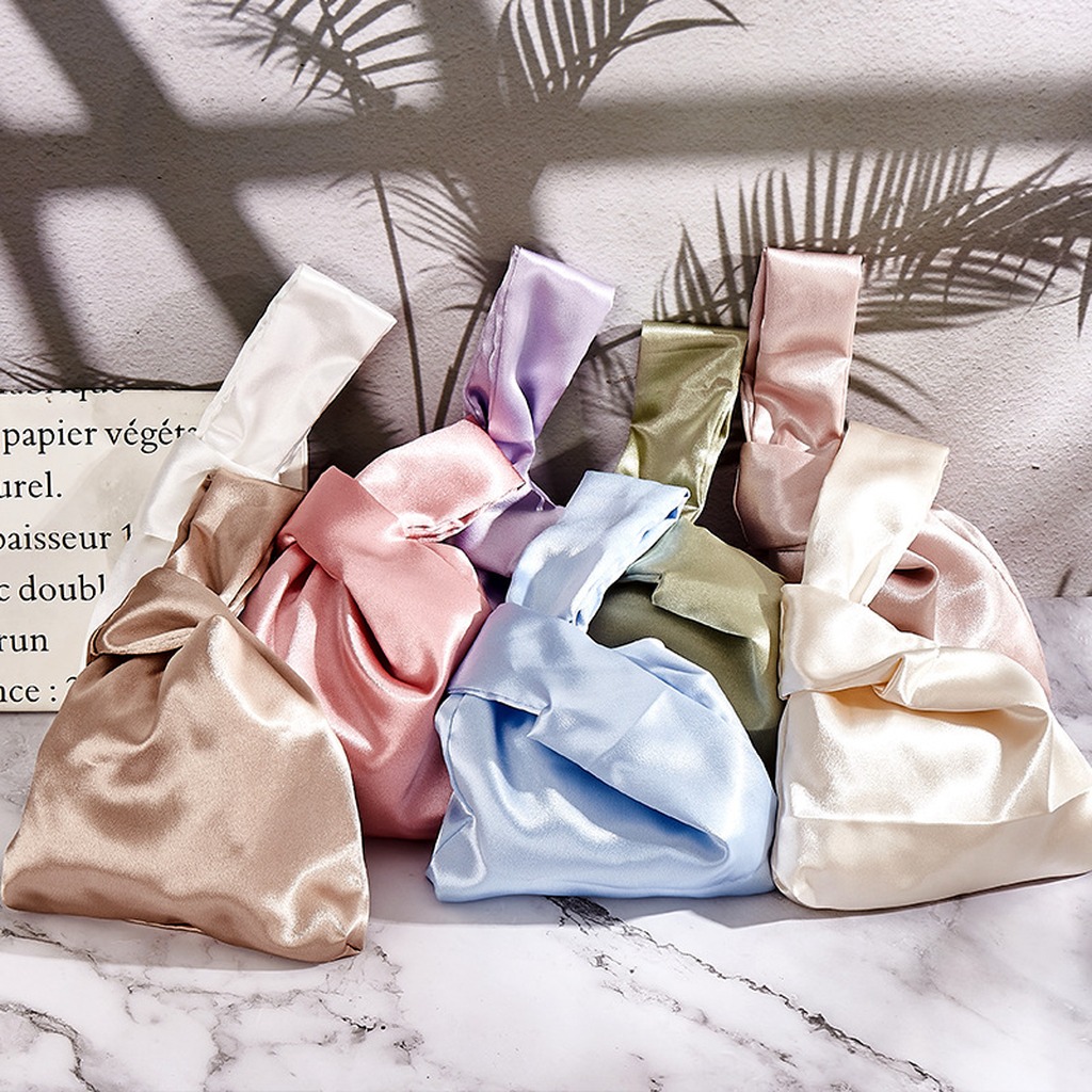 Women Silk Satin Knot Wrist Ba - đánh giá và giá Luxury Bags Japan