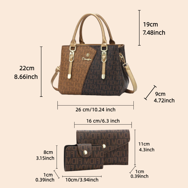 3-piece women's bag set, luxur - đánh giá và giá Luxury Bags Casual