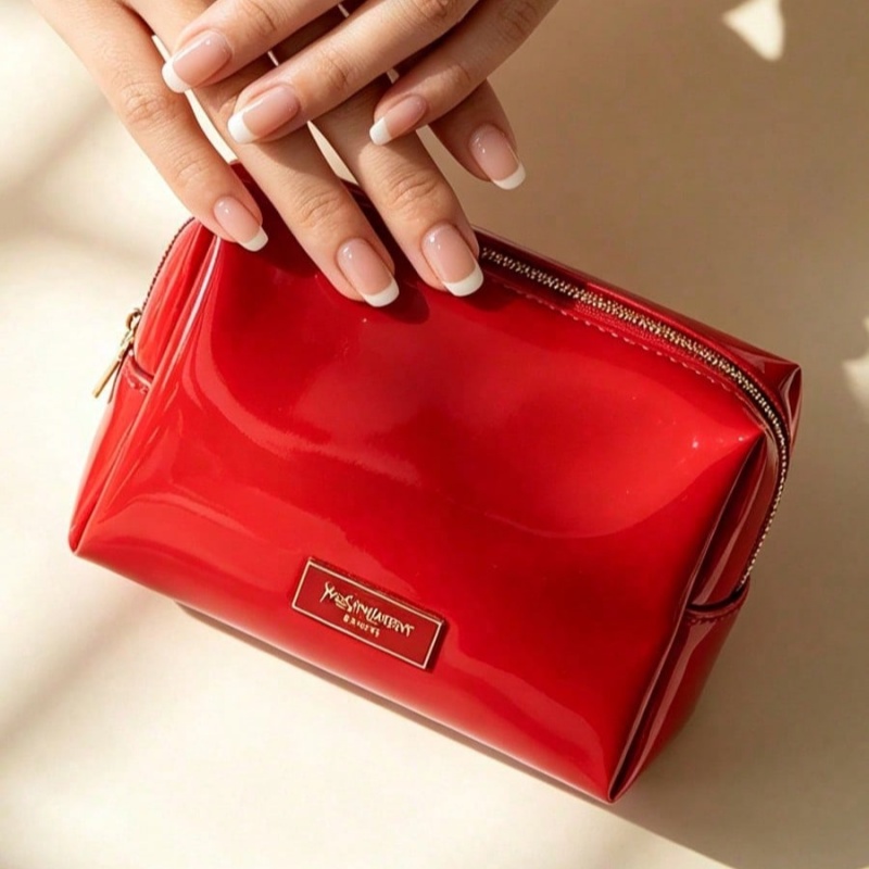 YSL BEAUTE Red Faux Leather Ma - đánh giá và giá Luxury Bags With Zipper