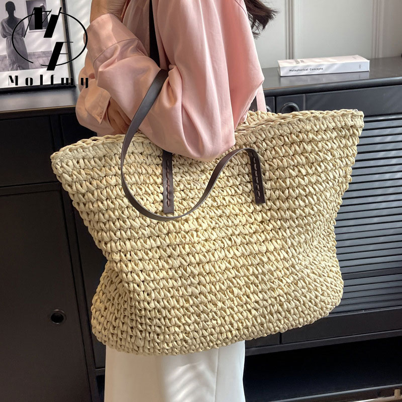 Straw Woven Tote Bags Casual L - đánh giá và giá Luxury Bags Vendor