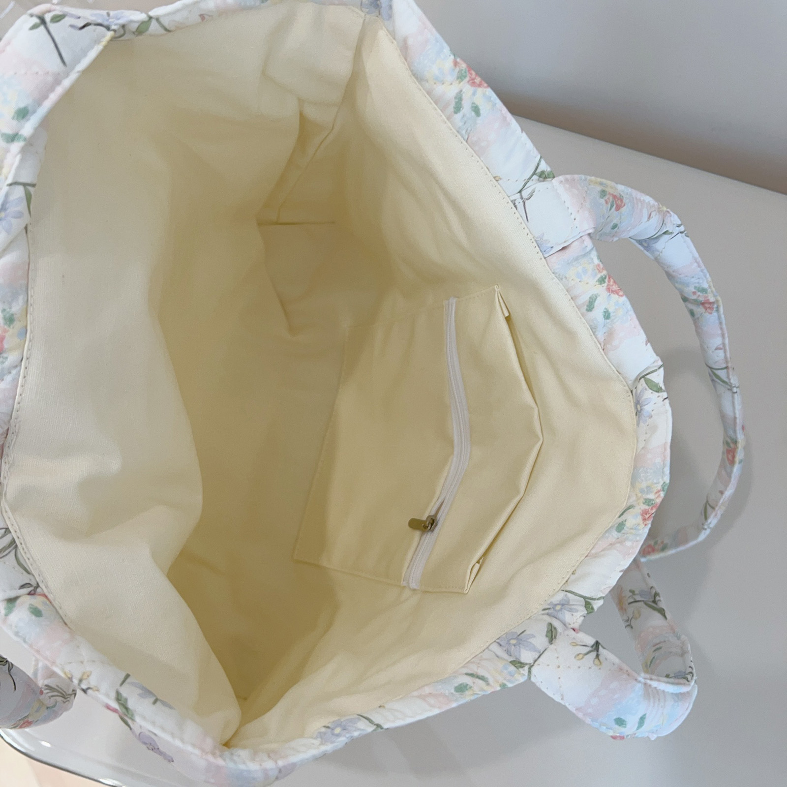 French Floral Quilted Tote Bag - đánh giá và giá Shoulder Bag Slouchy