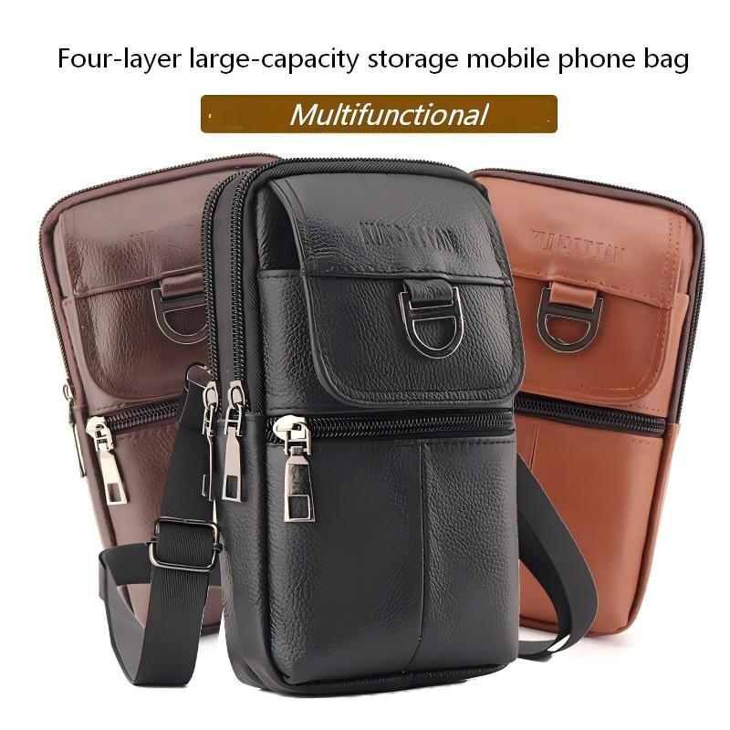 Men's Leather Waist Bag - Larg - đánh giá và giá Genuine Leather Backpack